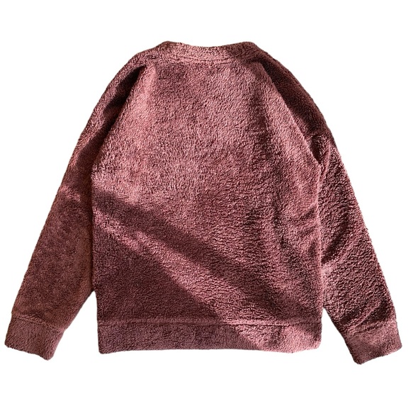 Adidas Burgundy Brushed Terry Crew (Size S) - Picture 2 of 6
